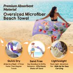 Personalized Watercolour Birth Flower Quick-Dry Microfiber Beach Towel with Name Beach Party Birthday Gift for Girls