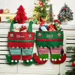 Personalised Elf Pants Christmas Stocking with Embroidery Name Fireplace Christmas Tree Hanging Decor Christmas Gift for Family Friend
