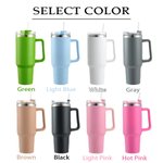 Personalized Multicolour Shadow Monogram Large Capacity 40oz Name Tumbler with Handle Lid and Straw Birthday Party Sport Gift for Her