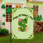 Personalized Lucky Shamrock Beer Mug Initial Garden Flag Outdoor Decor St. Patrick's Day Gift for Family Friends