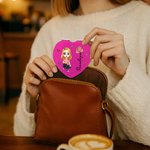Personalizzato personaggio dei cartoni animati nascita fiore cuore rotondo quadrato specchio per il trucco con nome portatile compleanno matrimonio festa regalo per le donne