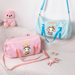 Personalised Cartoon Traveling Animals Travel Duffel Bag with Name and Shoulder Strap Daily Use Birthday Gift for Kid Teenager Student