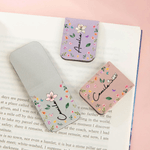 Personalizado Nacimiento Floral PU Cuero Magnético Marcapáginas Clip con Nombre Lectura Accesorio Uso Diario Cumpleaños Regalo para Libreros Bibliotecarios