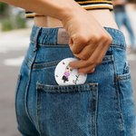 Personalizzato personaggio dei cartoni animati nascita fiore cuore rotondo quadrato specchio per il trucco con nome portatile compleanno matrimonio festa regalo per le donne