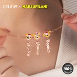 Collar personalizado de Marsupilami de cola larga 1-5 Colgantes de Marsupilami con nombre Regalo de Navidad para niñas Mujeres | Callie × Marsupilami