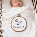 Personlig gåsebjørn kanin brodert navn ornament barnehage dekor bursdag baby shower gave til baby nyfødt