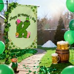 Personalized Lucky Shamrock Beer Mug Initial Garden Flag Outdoor Decor St. Patrick's Day Gift for Family Friends