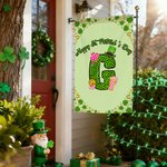 Personalized Lucky Shamrock Beer Mug Initial Garden Flag Outdoor Decor St. Patrick's Day Gift for Family Friends