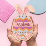 Henkilökohtainen pääsiäismuna Bunny Design DIY Paint Wooden Painting Board siveltimellä ja Paint Craft Set Basket Fillers pääsiäislahja lapsille
