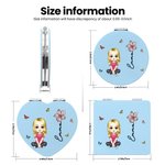 Personalizzato personaggio dei cartoni animati nascita fiore cuore rotondo quadrato specchio per il trucco con nome portatile compleanno matrimonio festa regalo per le donne