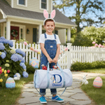 Personalized Cute Peter Rabbit Striped Large Travel Bag with Name and Shoulder Strap Travel Easter Gift for Kids