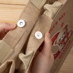 Personalised Cute Bear Heart Jute Tote Bag with Name and Initial Daily Use Valentine's Day Gift for Kids Children