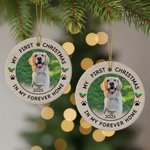 Personalized My First Christmas Photo Ceramic Christmas Ornament with Name and Year Home Tree Decor Christmas Gift for Family Friends Pet Lovers