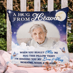 Personalised Starry Sky Moon Clouds Photo Design Soft Cushion Cover with Name and Text Home Decor Memorial Gift for Family Friends