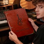 Personalized Vintage Guitar PU Leather Lyric Journal Notebook with Text Music Studio Essential Birthday Gift for Musicians