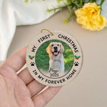 Personalized My First Christmas Photo Ceramic Christmas Ornament with Name and Year Home Tree Decor Christmas Gift for Family Friends Pet Lovers