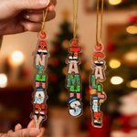 Personalized Christmas Theme Alphabet Acrylic Ornament with Name Stocking Tag Christmas Decor Party Favors for Family Friends