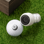 Personalised Golf Elements Monogram Design Golf Ball Stamp with Name and Wooden Storage Box Golf Accessory Birthday Gift for Golf Lover Player