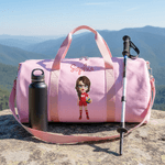 Bolsa de viaje de rayas con nombre y correa para el hombro Regalo de cumpleaños para chica amante del deporte