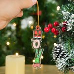 Personalized Christmas Theme Alphabet Acrylic Ornament with Name Stocking Tag Christmas Decor Party Favors for Family Friends