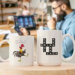 Personlig Humor Chicken Crossword Game 11 oz 15 oz Keramisk krus med tekst Team Bursdagsgave til kolleger Venner