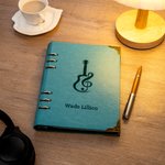 Personalized Vintage Guitar PU Leather Lyric Journal Notebook with Text Music Studio Essential Birthday Gift for Musicians
