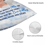 Personalised Starry Sky Moon Clouds Photo Design Soft Cushion Cover with Name and Text Home Decor Memorial Gift for Family Friends
