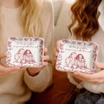 Personalised Retro Floral Bird Pen Drawing Style Photo Ceramic Trinket Jewellery Dish with Text Mother's Day Birthday Gift for Friends Moms Bridesmaids