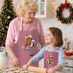 Grembiule da cucina personalizzato in cotone con nome e pinguino in stile cartone animato regalo di Natale per bambini e adulti