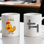 Personlig Humor Chicken Crossword Game 11 oz 15 oz Keramisk krus med tekst Team Bursdagsgave til kolleger Venner