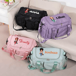 Bolsa de viaje personalizada de dibujos animados con nombre y correa para el hombro Accesorios de viaje Regalo de cumpleaños para mujer