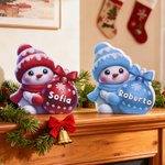 Decorazione natalizia personalizzata con nome e pupazzo di neve multicolore regalo di Natale per amici e familiari