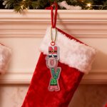 Personalized Christmas Theme Alphabet Acrylic Ornament with Name Stocking Tag Christmas Decor Party Favors for Family Friends