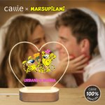 Spersonalizowana lampka nocna LED w kształcie serca z imionami dla pary na Walentynki | Callie × Marsupilami®