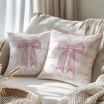 Personalised Pink Coquette Bow Soft Trow Pillow Cover with Name Home Decor  Holiday Gift for WomenFriends