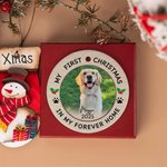 Personalized My First Christmas Photo Ceramic Christmas Ornament with Name and Year Home Tree Decor Christmas Gift for Family Friends Pet Lovers