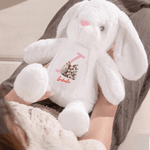 Peluche lapin en coton personnalisée avec motif de petit lapin initiale et nom Cadeau de Pâques pour les nouveau-nés et les enfants