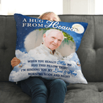 Personalised Starry Sky Moon Clouds Photo Design Soft Cushion Cover with Name and Text Home Decor Memorial Gift for Family Friends