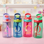 Personlig söt Peter Rabbit Initial 16 oz vattenflaska för barn med namn och silikonsugrör Utomhus födelsedag påskpresent för barn