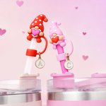 Personalised Gnome Heart Reusable Straw Topper with Initial Charm Accessory for Stanley Tumbler Valentine's Day Gift for Couple