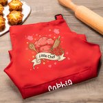 Personalized Little Chef Adjustable Kid Apron Chef Hat Set with Name and Pocket Cooking Accessory Birthday Valentine's Day Gift for Boys Girls