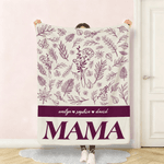 Personalizado Multicolor Nacimiento Flor Suave manta con nombre Decoración del hogar Cumpleaños Navidad Regalo para mamá abuela