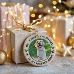 Personalized My First Christmas Photo Ceramic Christmas Ornament with Name and Year Home Tree Decor Christmas Gift for Family Friends Pet Lovers