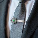 Personalised North Star Design Navigator Jewellery Set with Birthstone and Text Formal Suit Essential Wedding Gift for Groom Best Man