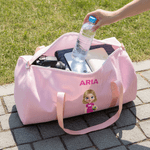 Bolsa de viaje de rayas con nombre y correa para el hombro Regalo de cumpleaños para chica amante del deporte