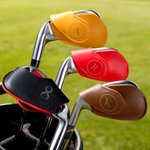 Personalised Multicolour PU Leather Magnetic Golf Club Head Cover with Initial and Number Golf Tools Birthday Game Day Gift for Golf Player Lover