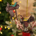 Personalisierte Pferdesattel Acryl Ornament mit Namen Home Decor Weihnachten Geburtstag Jahrestag Geschenk für Pferdeliebhaber Pferdesportler