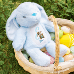Peluche lapin en coton personnalisée avec motif de petit lapin initiale et nom Cadeau de Pâques pour les nouveau-nés et les enfants