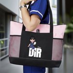 Borsa tote grande personalizzata con nome e personaggio animato con tasche a rete regalo di compleanno per infermieri o medici e per donne