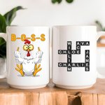 Personlig Humor Chicken Crossword Game 11 oz 15 oz Keramisk krus med tekst Team Bursdagsgave til kolleger Venner